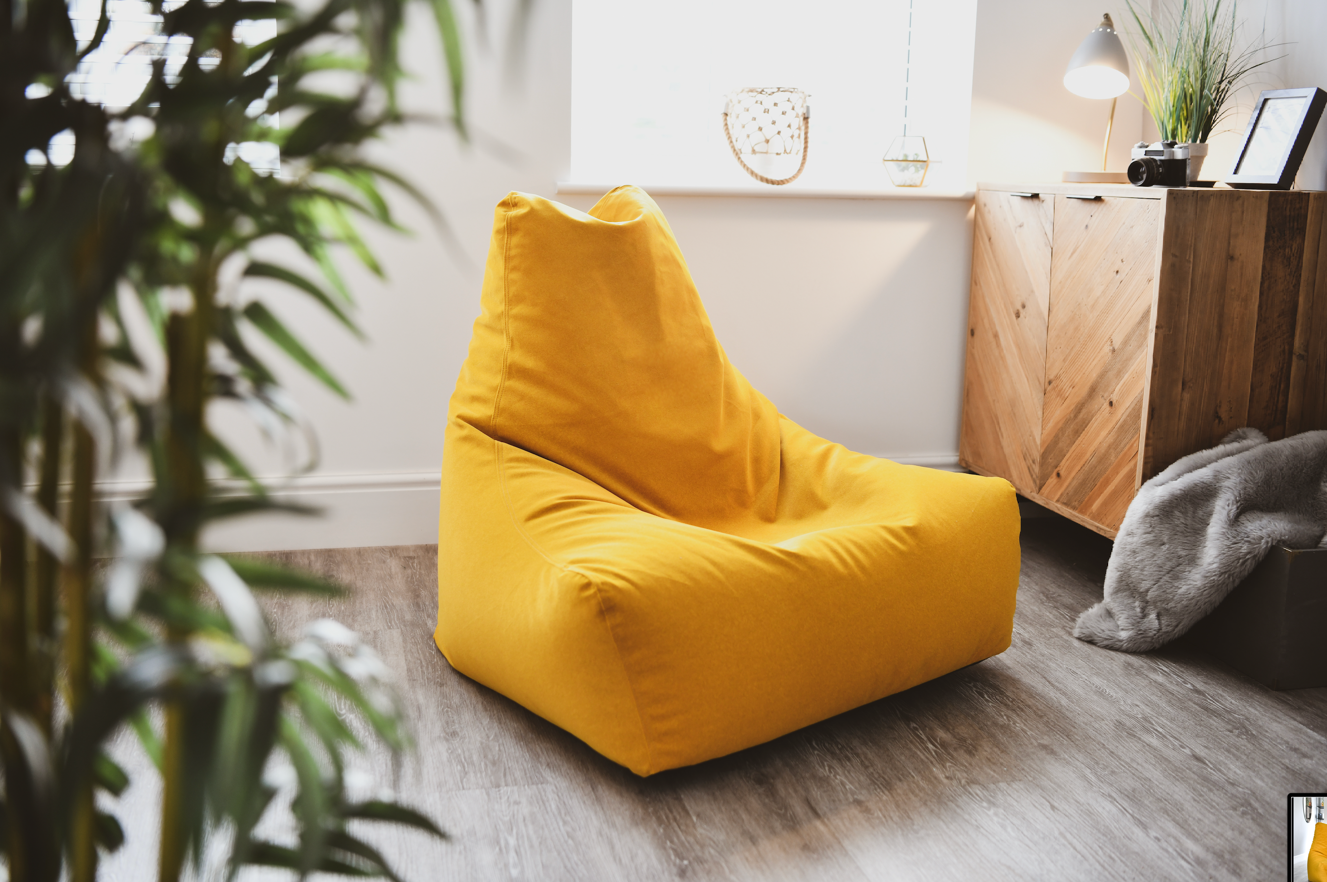 Extreme Lounging Mighty B-Bag Mustard Brushed Suede Indoor